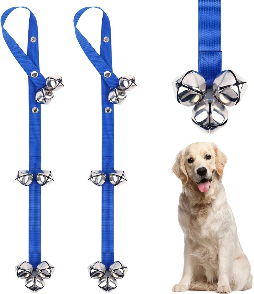 Alinana 3 Button Adjustable Dog Training Bells for Puppy Potty Training, 7 Extra-Loud Jingle Dog Bells for Toilet Training, Pet Supplies for Dogs of all Types, 2 Pack