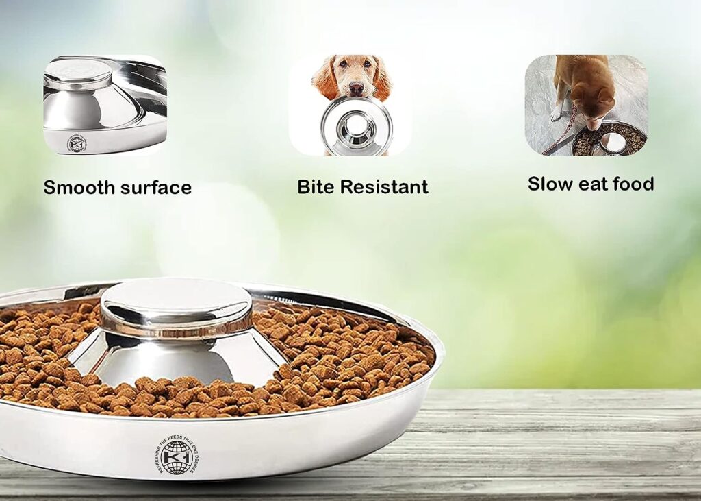 King International Stainless Steel Dog Bowl 1 Puppy Litter Food Feeding Weaning, 29 cm, Silver Stainless Dog Bowl, Dish for Large Dogs, Pets Feeder Bowl and Water Bowl, Puppy Supplies