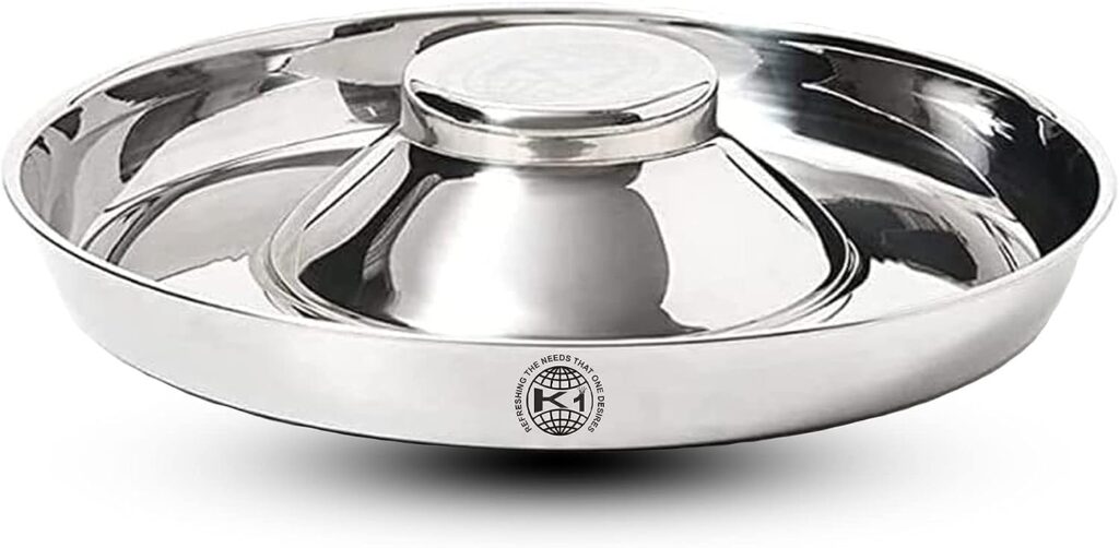 King International Stainless Steel Dog Bowl 1 Puppy Litter Food Feeding Weaning, 29 cm, Silver Stainless Dog Bowl, Dish for Large Dogs, Pets Feeder Bowl and Water Bowl, Puppy Supplies