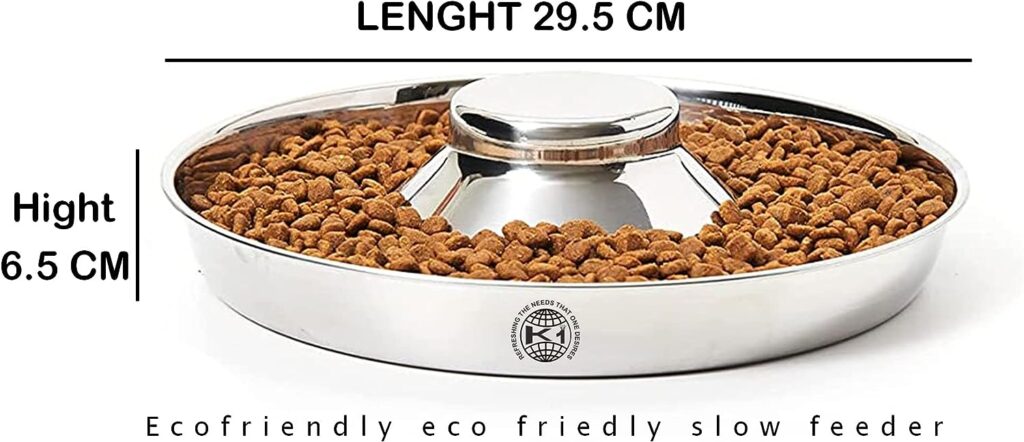 King International Stainless Steel Dog Bowl 1 Puppy Litter Food Feeding Weaning, 29 cm, Silver Stainless Dog Bowl, Dish for Large Dogs, Pets Feeder Bowl and Water Bowl, Puppy Supplies