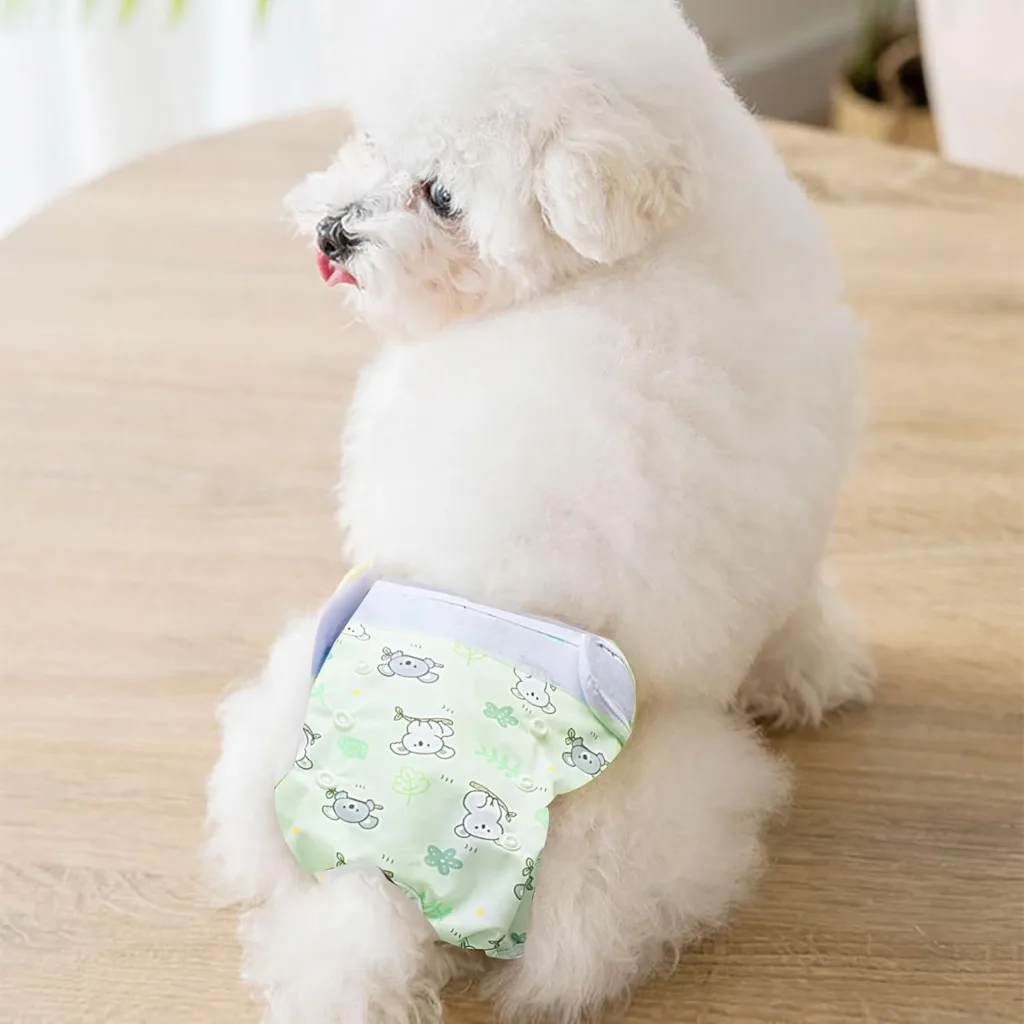 3 Packs Dog Nappies, Reusable Double Adjustable Design Absorbent Washable Dog Diapers Puppy Sanitary Wraps Panties for Female Pet Incontinence and Long Travels 25-35 cm/9.8-13.7 (XS)