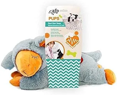 ALL FOR PAWS Little Buddy Heart Beat Sheep, Puppy Toy with Heartbeat Dog Training Toy for Separation Anxiety Relief Behavioral aid for Pets (Grey Sheep with Heart Beat)