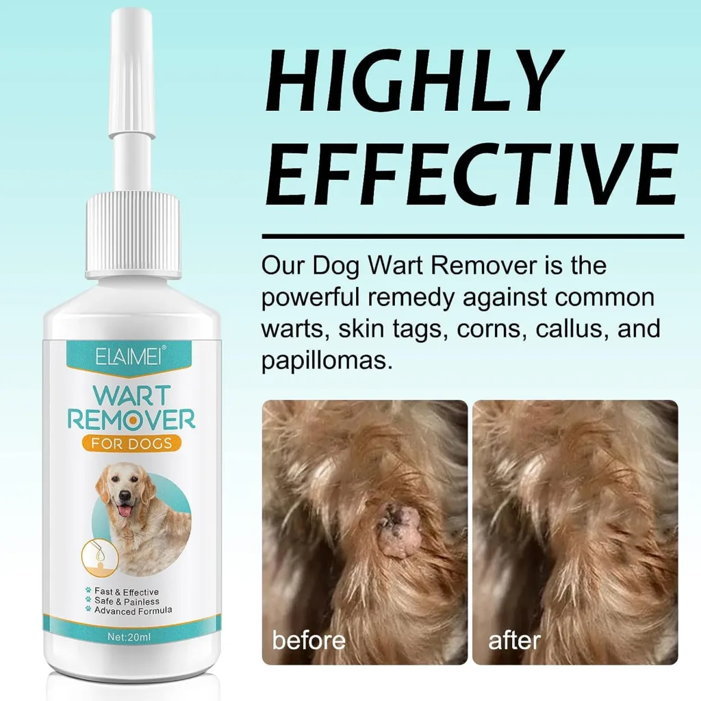 Dog Wart Remover 20ML Dog Skin Tag Remover Rapidly Eliminates Pets Warts with no Harm and Irritation, Effective Wart Removal No Harm  Pain