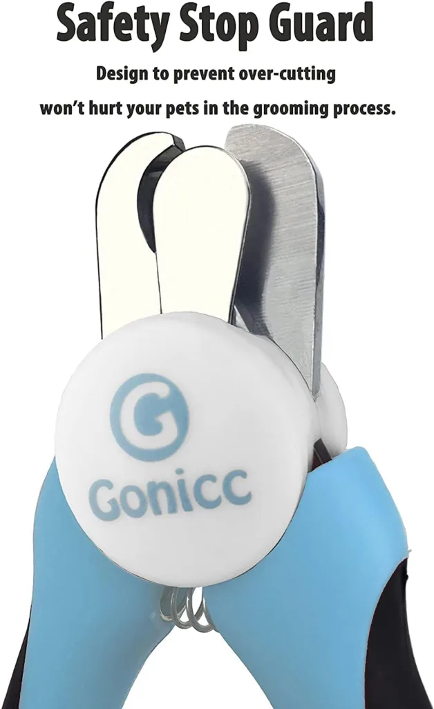 gonicc Dog  Cat Pets Nail Clippers and Trimmers - with Safety Guard to Avoid Over Cutting, Free Nail File, Razor Sharp Blade - for Large and Small Animals.