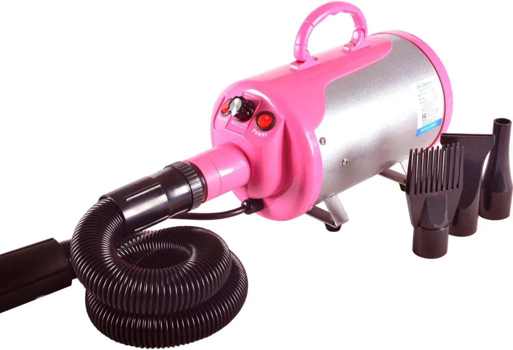 Gravitis Pet Supplies 2800w Professional Pet Hair Dryer with Hose – A Powerful but Quiet Dog Dryer with Variable Speed (Pink)