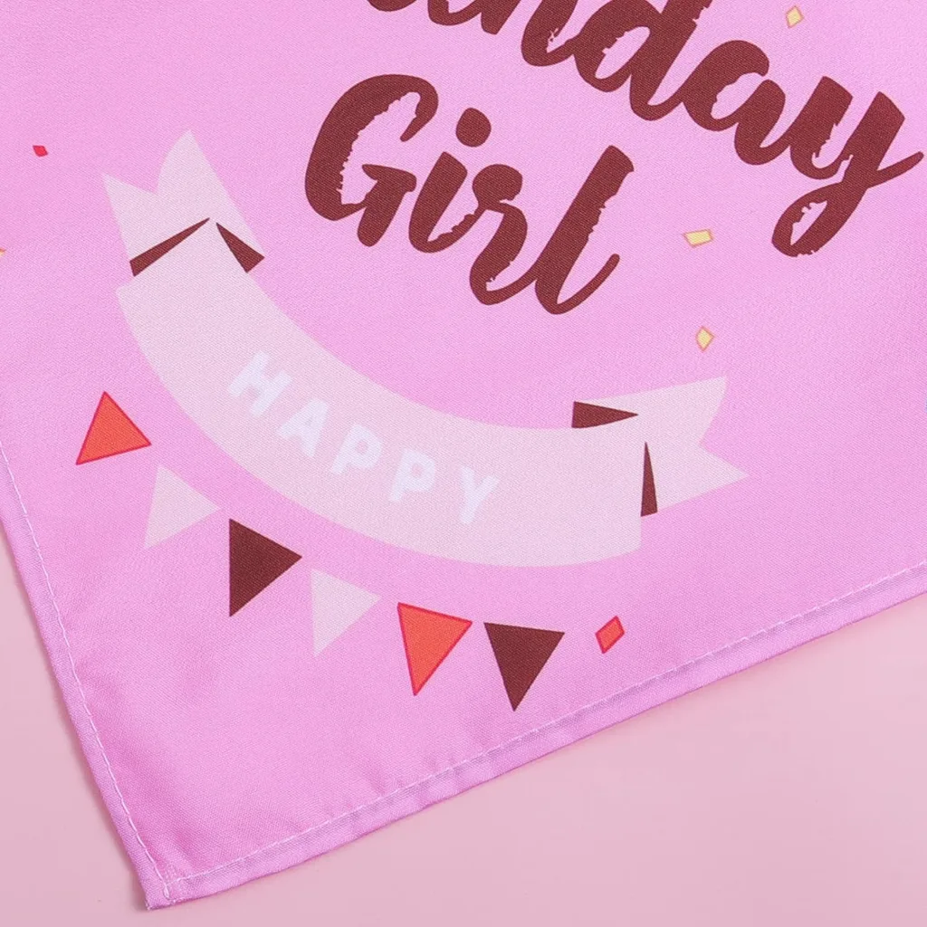 KINBOM Dog Birthday Bandana Girl, Cute Dog Bandana Dog Bibs Pet Bibs Dog Triangle Scarf Pet Triangle Scarf Puppy Pet Dog Birthday Party Supplies for Small, Medium, Large Dog Puppy Birthdays (Pink)