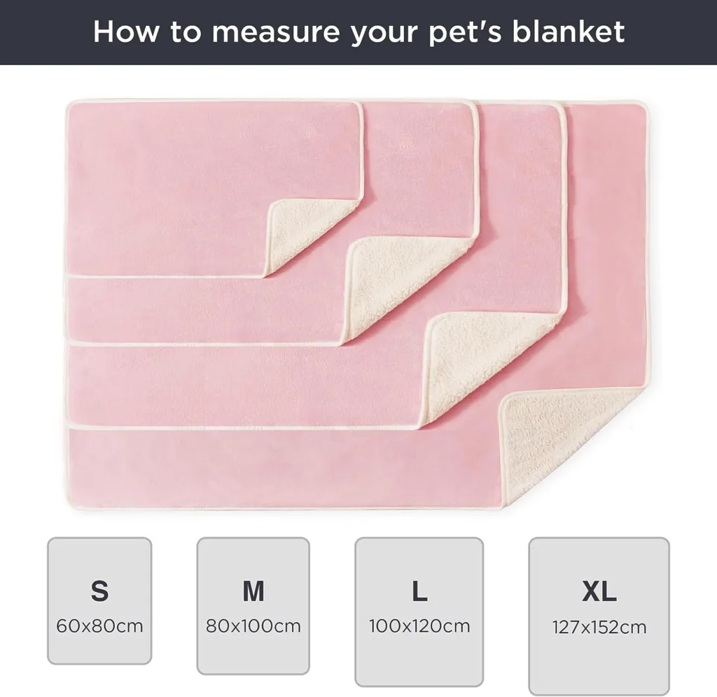 Lesure Waterproof Dog Blanket Washable - 100x80cm Fleece Pet Blanket For Medium Dogs and Cats, Personalised Kitten Throw Protects Bed and Sofa with Soft Plush, Pink