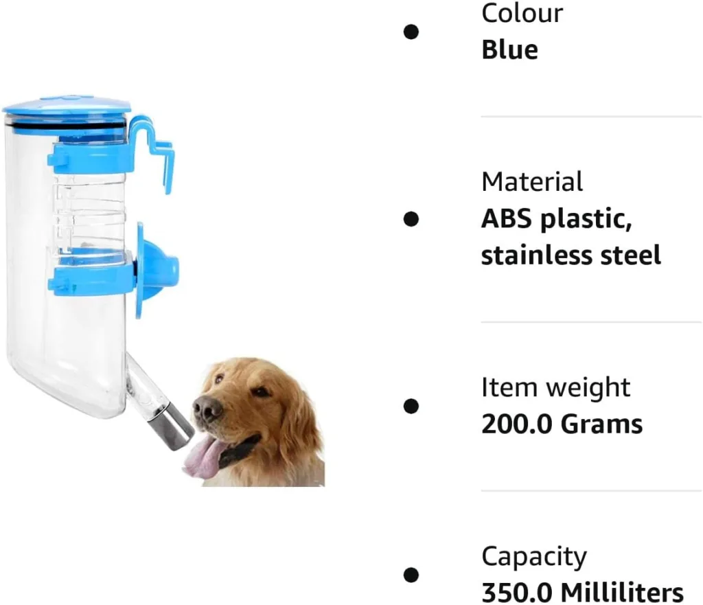 LONTG Dog Crate Water Bottle Hanging Pet Puppy Water Bottle Cat Water Drinking Fountains for Cage Portable Dog Water Dispenser with Automatically Feeding Water Pet Supplies for Dog Cat Puppy Rabbit