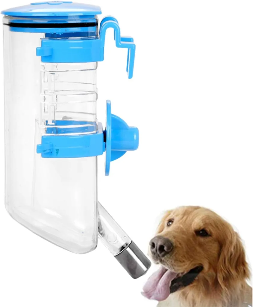 LONTG Dog Crate Water Bottle Hanging Pet Puppy Water Bottle Cat Water Drinking Fountains for Cage Portable Dog Water Dispenser with Automatically Feeding Water Pet Supplies for Dog Cat Puppy Rabbit