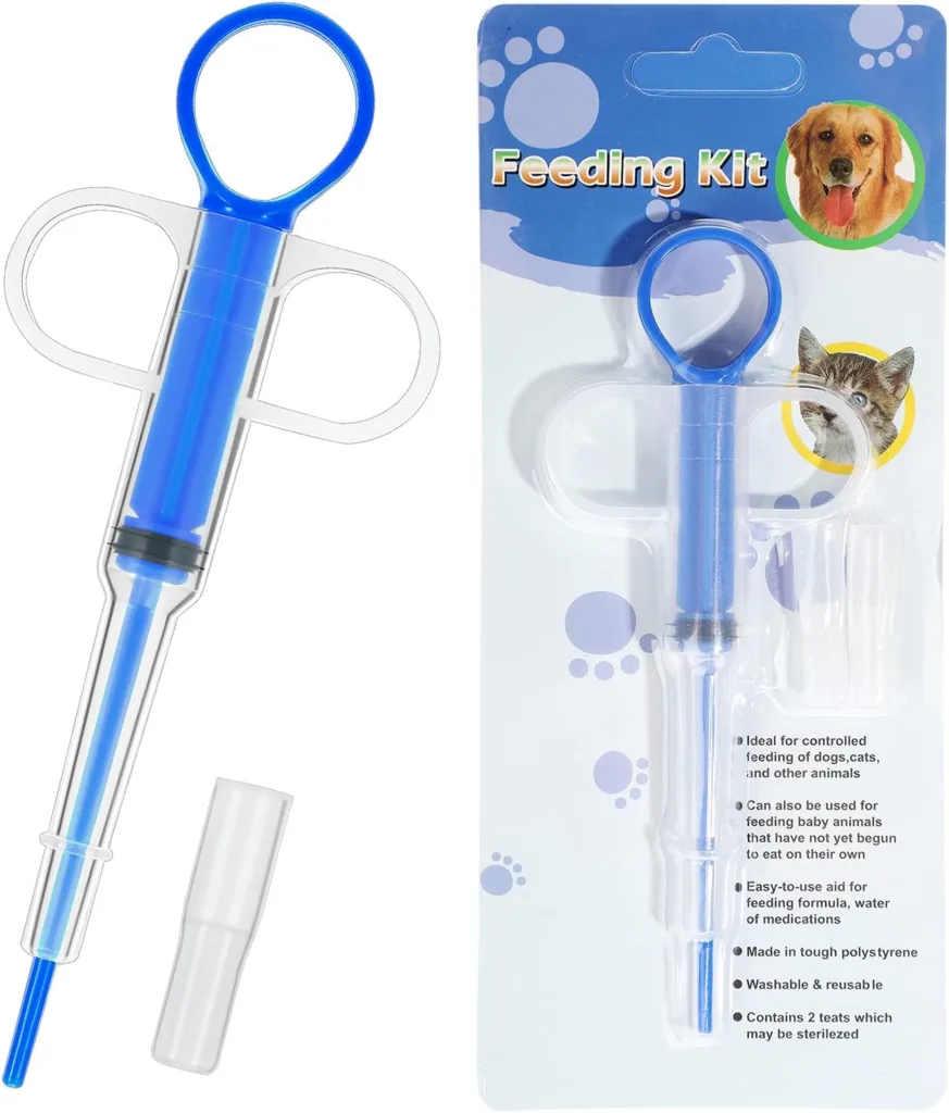 Nuanchu 2 Pieces Pet Pill Plunger Popper for Small Cats Dogs Pill Gun Dispenser Shooter Pet Piller Soft Tip Tablet Syringe Pusher Animal Medicine Feeder for Feeding Accessories (Blue)