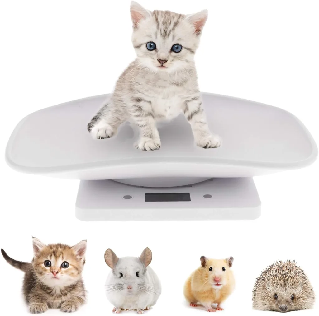 Pet Scales, Dog Scales 10KG Capacity Digital Newborn Puppy Scales LCD Display Pet Supplies with Comfortable Curving Platform Suitable for Infant,Puppies,Pregnant Cats and Dogs