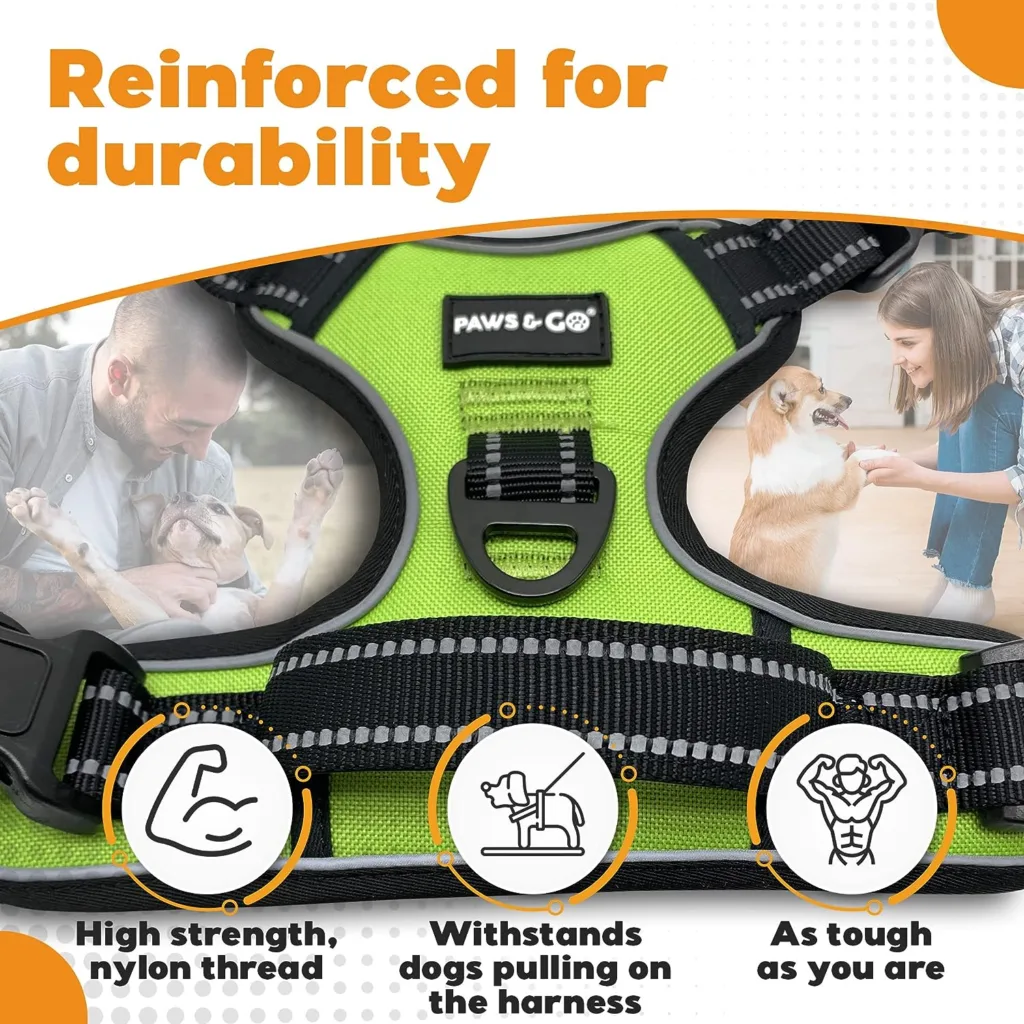 Reflective No Pull Dog Harness to Walk Small, Medium and Large Pets - Step In Design for Nervous Dogs - Anti Escape, Puppy Proof Supplies - Easy Adjustable Design - Heavy Duty, Breathable Body Vest