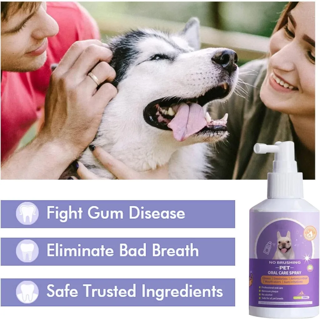 Teeth Cleaning Spray for Dogs  Cats,Pet Oral Spray Clean Teeth,Pet Breath Freshener Spray Care Cleaner,Eliminate Bad Breath, Targets Tartar  Plaque (3 Pcs)