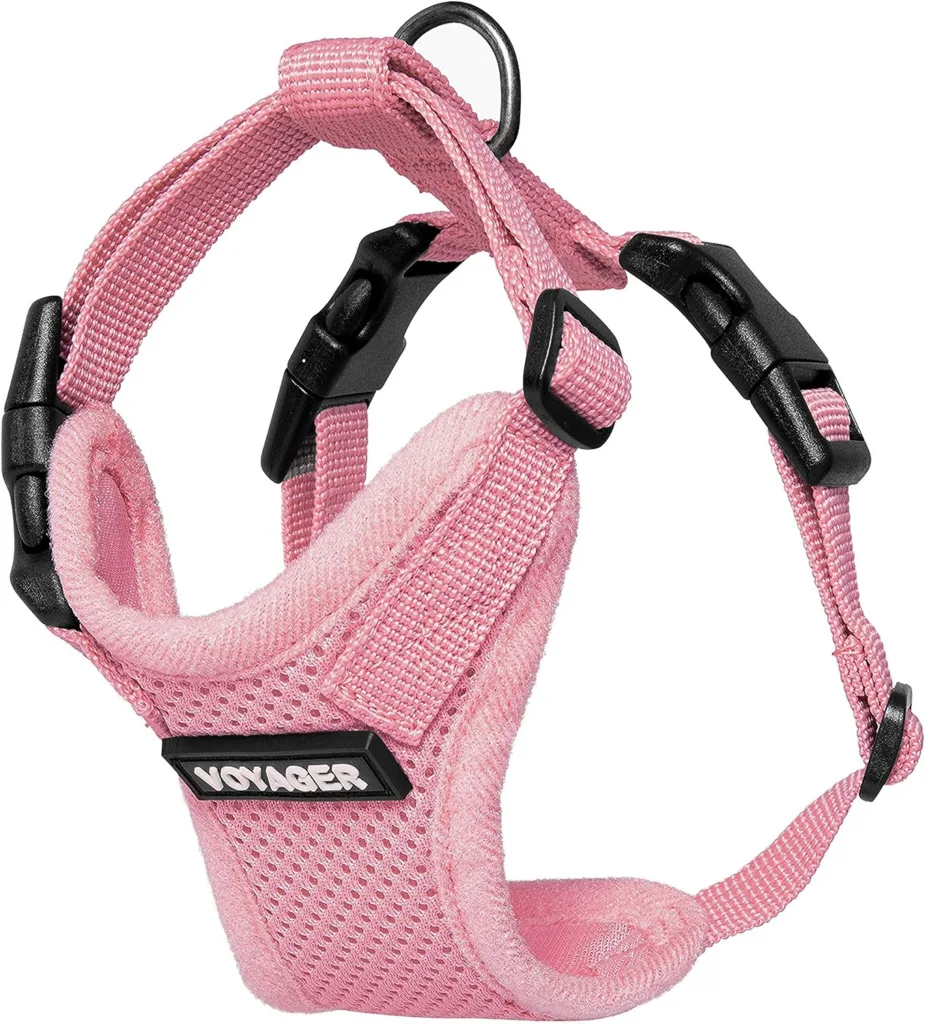 Voyager Step-in Lock Pet Harness - All Weather Mesh, Adjustable Step in Harness for Cats and Dogs by Best Pet Supplies - Pink, XXS