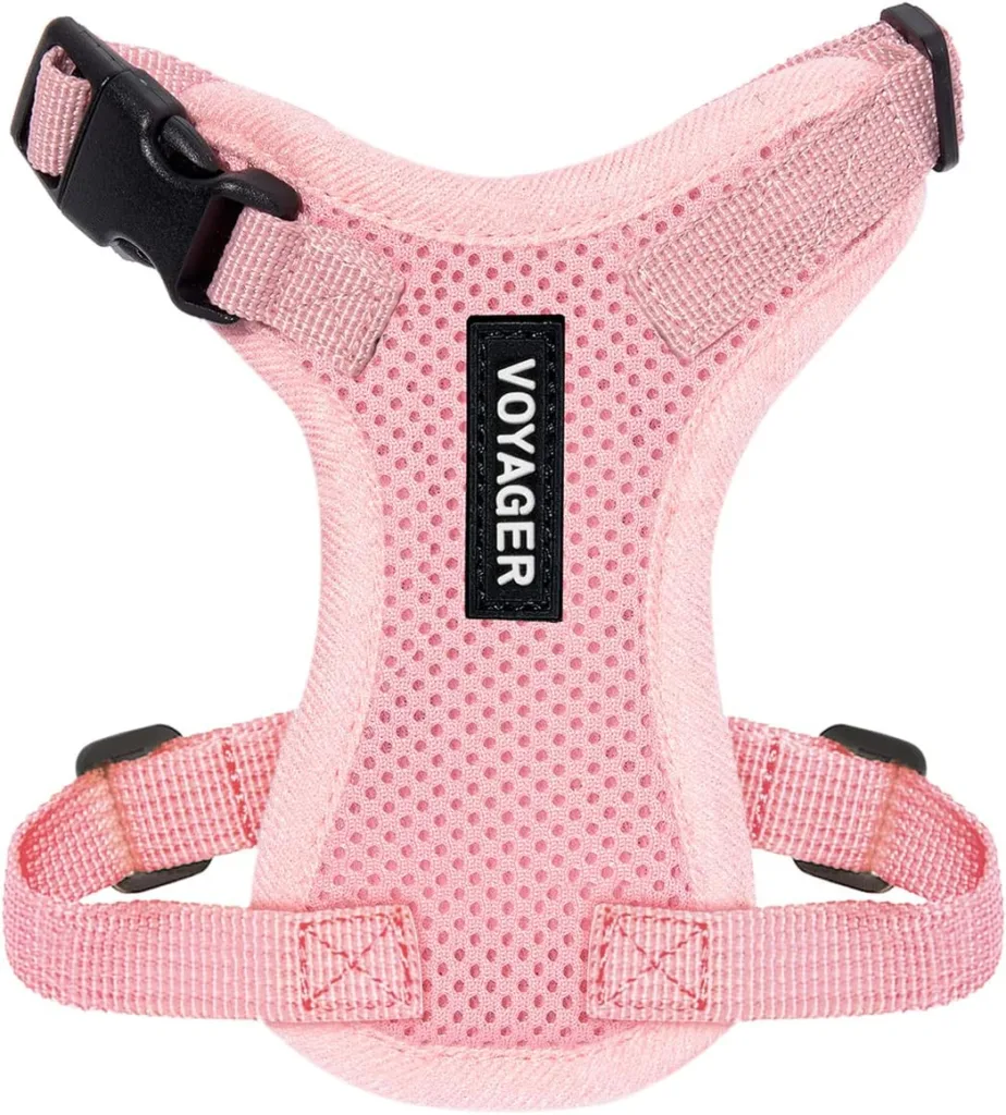 Voyager Step-in Lock Pet Harness - All Weather Mesh, Adjustable Step in Harness for Cats and Dogs by Best Pet Supplies - Pink, XXS