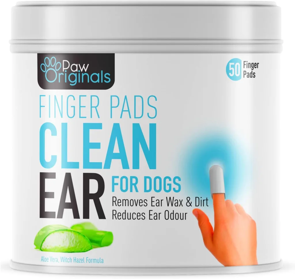 Dog Ear Wipes - Finger Pads | Stop Itching - Remove Dirt, Wax  Clean Dirty Ears Easily | Aloe Vera  Witch Hazel Infused | 50 Dog Ear Cleaning Finger Wipes For Easy Cleaning Of Dogs Ears | UK BRAND