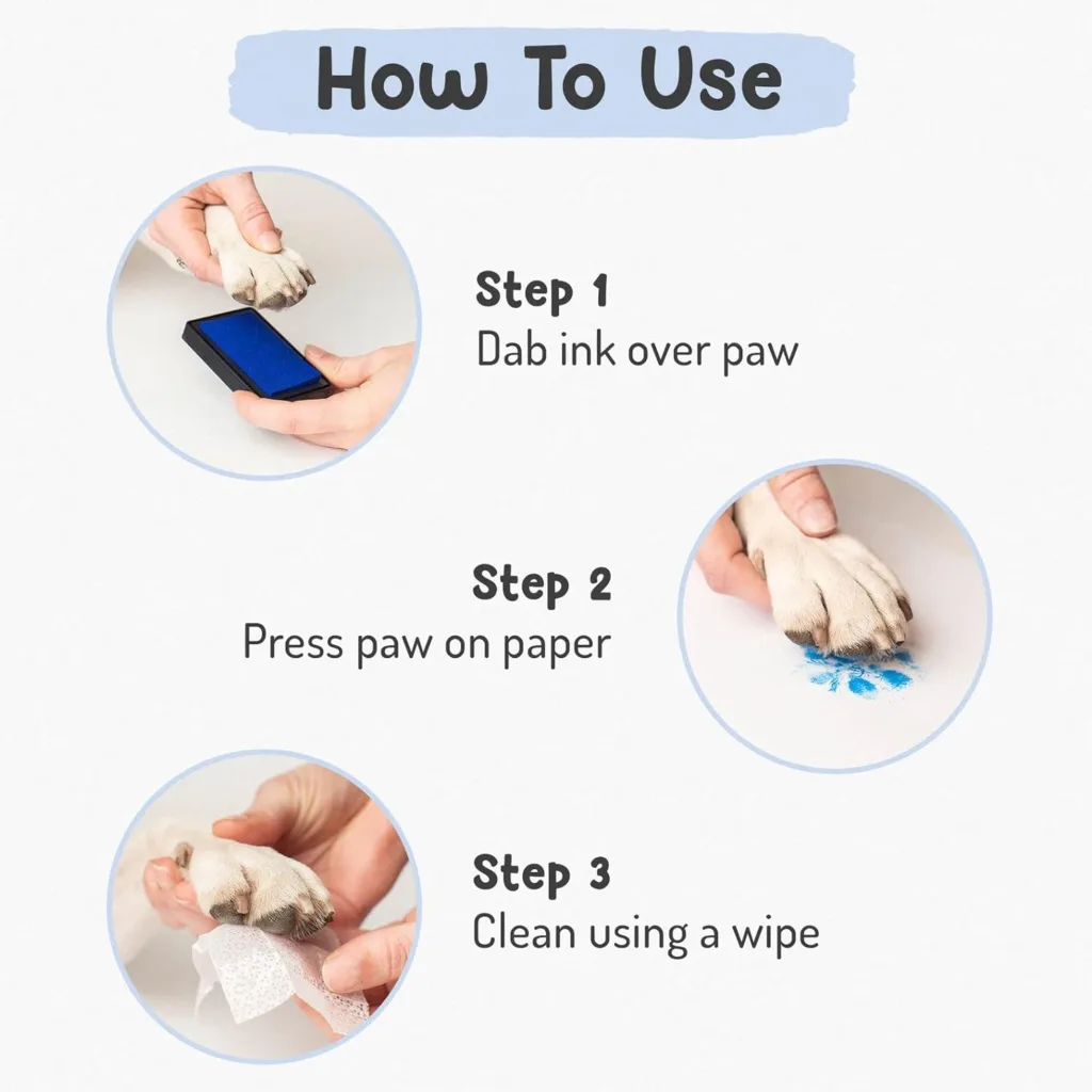 Forever Fun Times Easy-Clean Pet Paw Print Kit | Get Hundreds of Prints from One Low-Cost Paw Print Kit | 100% Safe and Pet-Friendly | No-Mess Paw Print Pad with a Choice of THREE (Big Black)