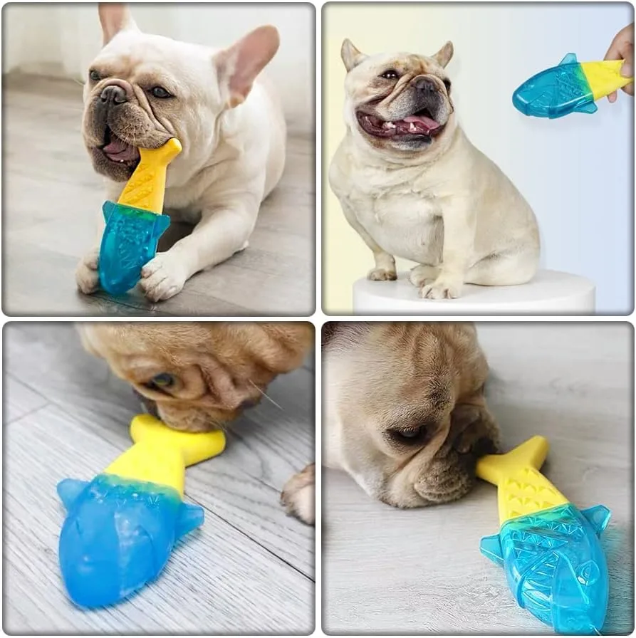 NA Freezable Dog Teething Toys Fish shape Cooling Supplies Dog Chew Toy for Pet Dog