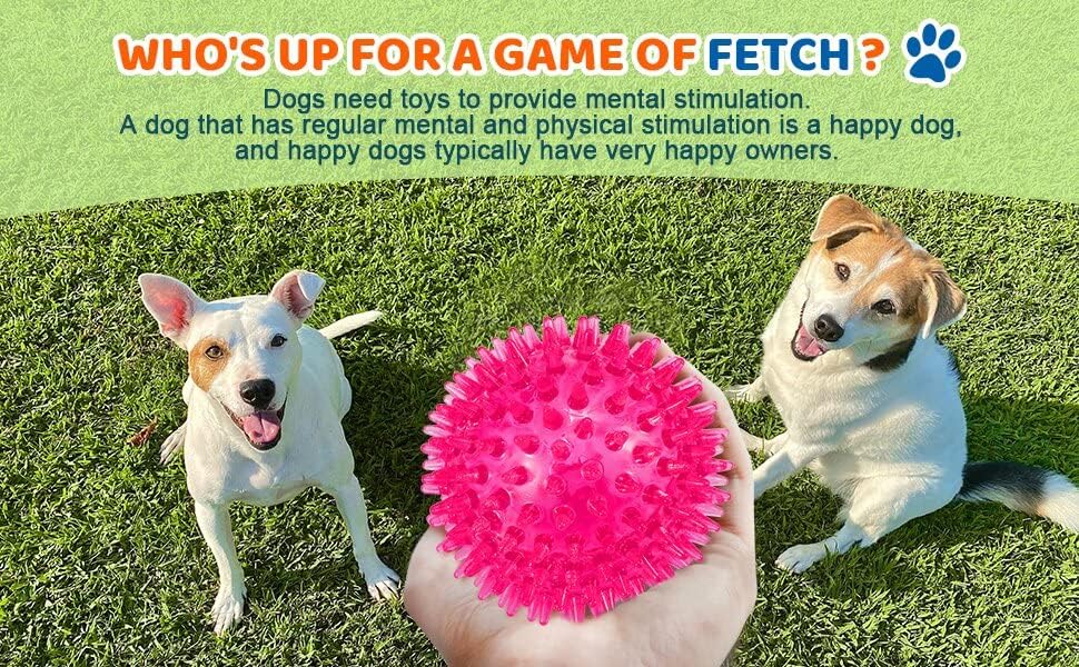 petizer 3-PACK6.5cm Squeaky Dog Ball Toys ，Dogs Chew Spiky Ball ， Floatable Dog Pool toy,Toss Fetch Toys for Puppy Rubber TPR, Dog Chew Toys for Boredom, Teeth Cleaning for Small and Medium Dogs