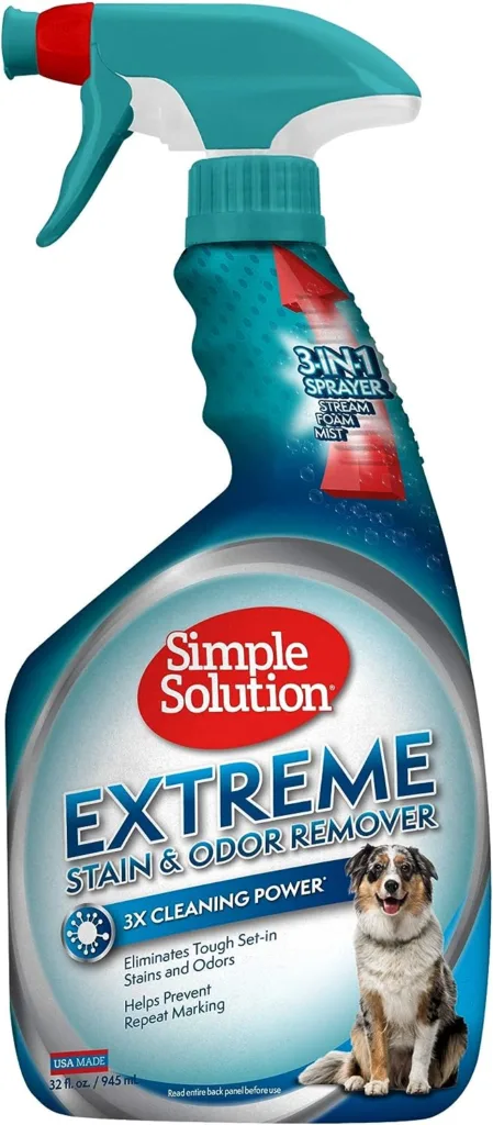 Simple Solution Extreme Pet Stain and Odour Remover | Enzymatic Cleaner with 3X Pro-Bacteria Cleaning Power - 945ml