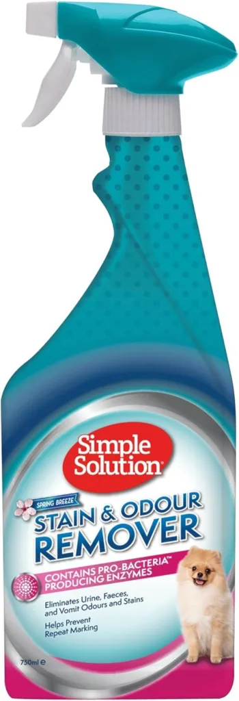 Simple Solution Pet Stain and Odour Remover | Enzymatic Cleaner with Pro-Bacteria Cleaning Power |Spring Breeze 750ml